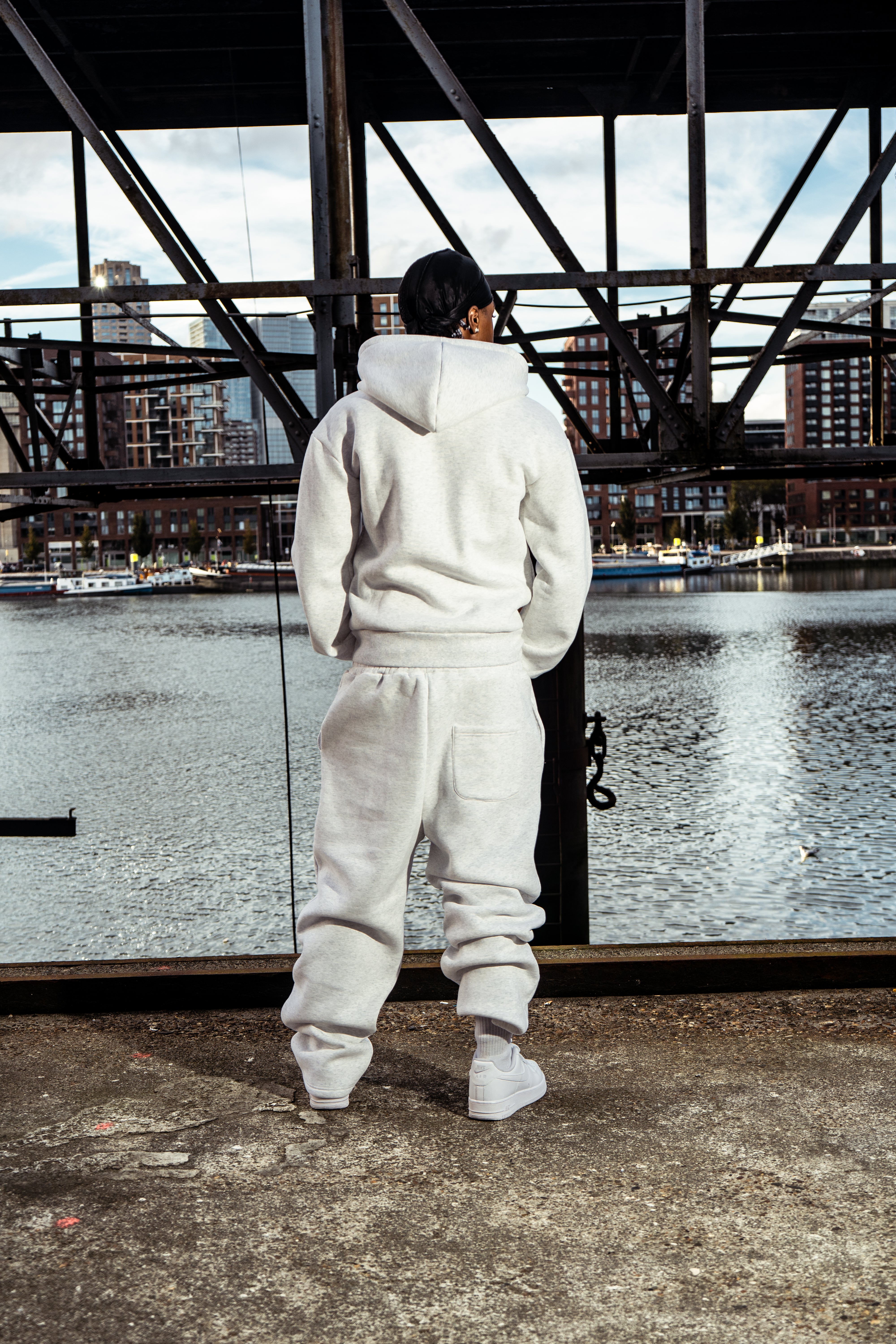 cream military hoodie